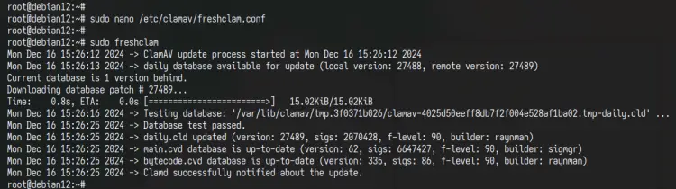 update database