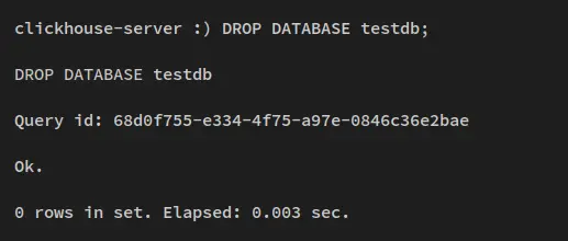 drop database