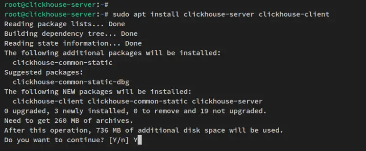 install clickhouse server