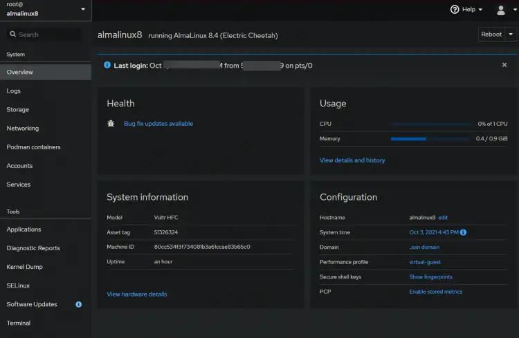 Accessing the Cockpit Web UI