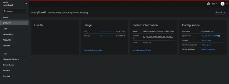 Accessing the Cockpit Web Console