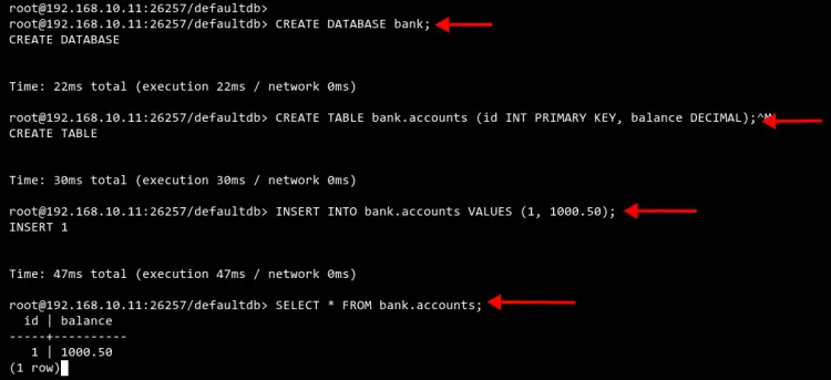 Create new database and insert data