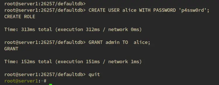 create admin user