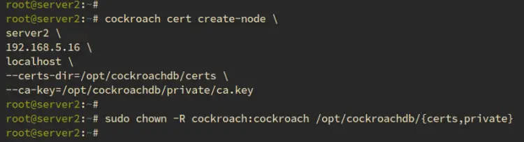 create certificate server2