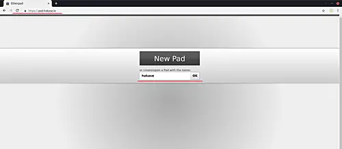 Access Etherpad