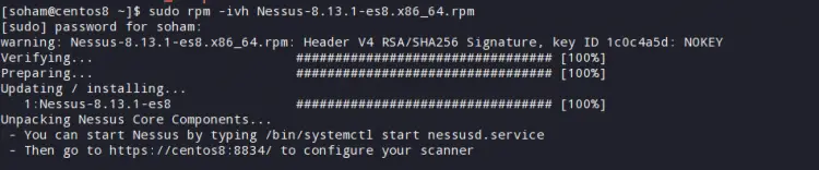 Install Nessus as RPM package