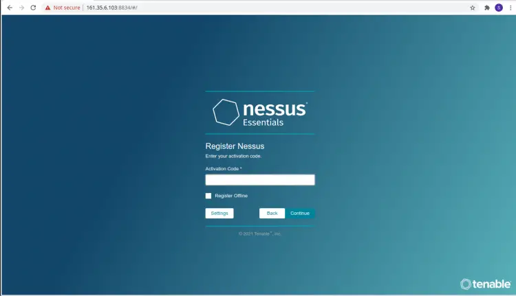 Register Nessus