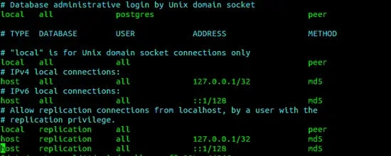 Configure authentication methods in Postgres