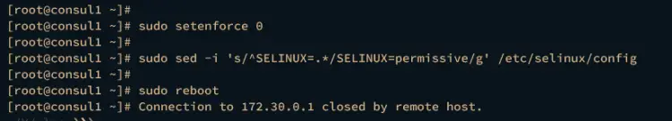 Setup SELinux to permissive