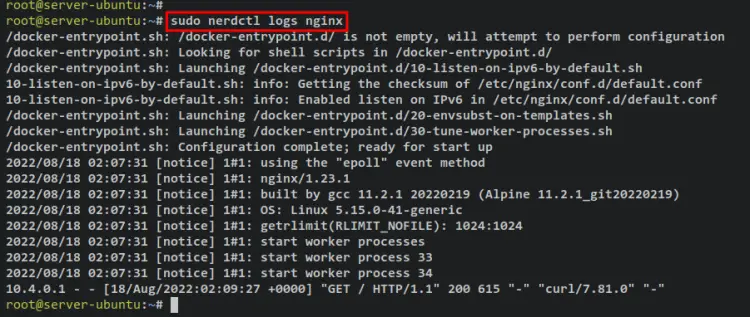 nerdctl check logs