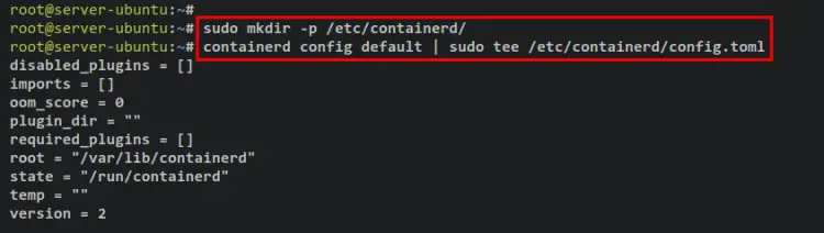 generate containerd config