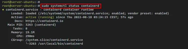 check containerd service