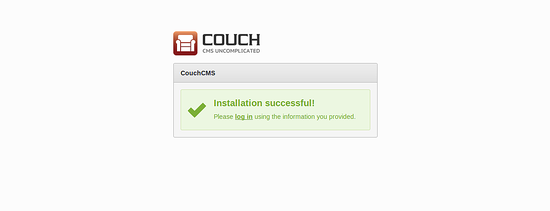 Installation of couch cms successful