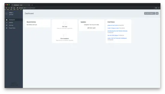 Craft CMS Dashboard