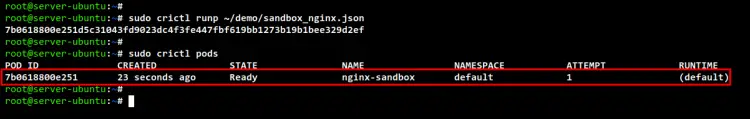 create pod sandbox