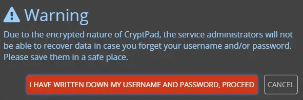 Cryptpad User Signup Confirmation