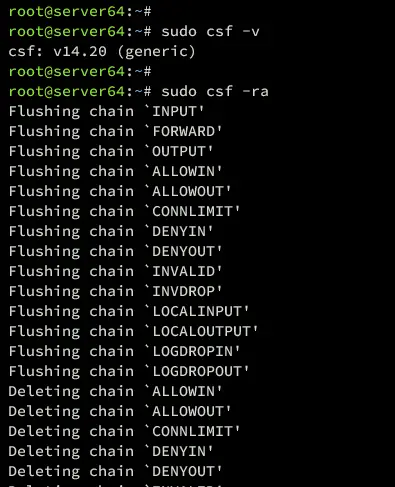 verify csf and restart