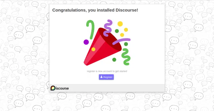 Discourse installed
