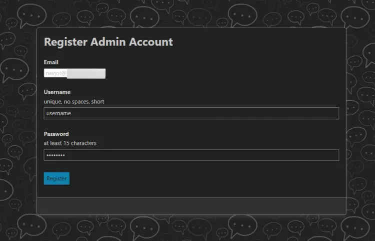 Discourse Create Admin Account