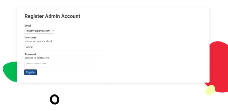 Create admin account