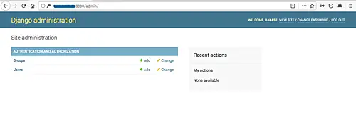 Django administration dashboard