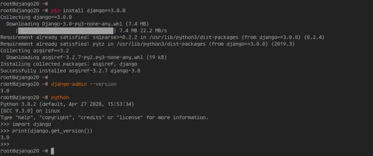 Install Python Django with Pip
