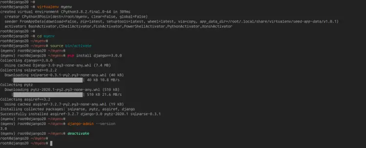 Install Python Django Framework using Virtualenv
