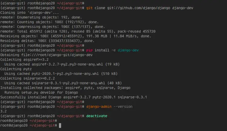 Install Python Django from Source