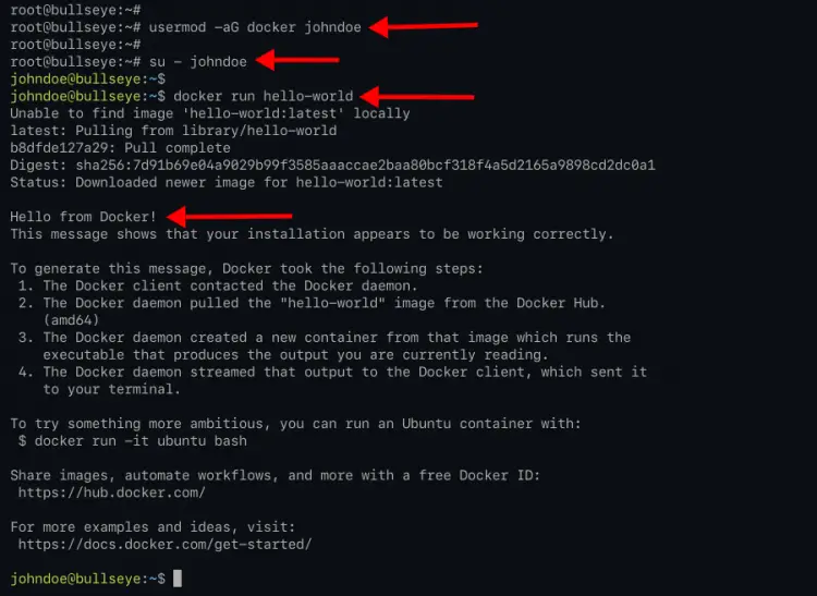 Allow non-root user to run docker - docker hello-world