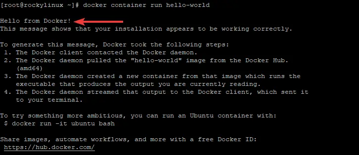 hello world docker