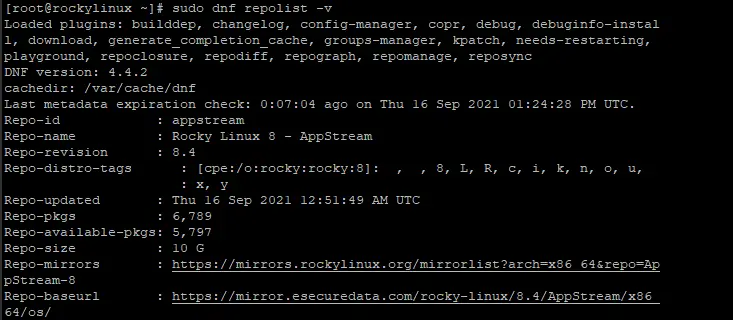 repolist rocky linux