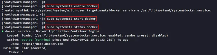 check docker service