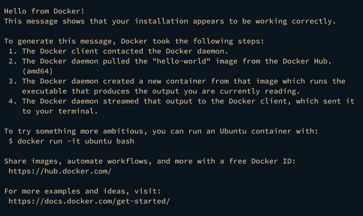 docker hello-world