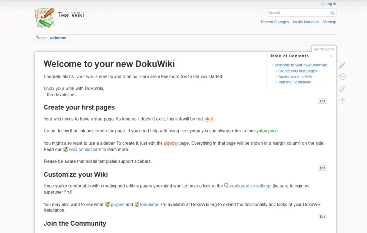 dokuwiki homepage