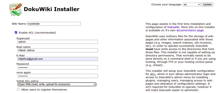 DokuWiki Installer