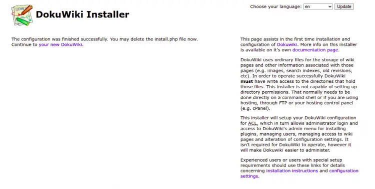 Installation successful