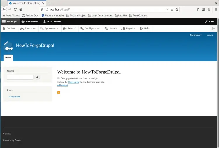 Drupal welcome page