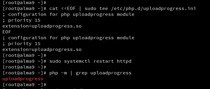 setup uploadprogress