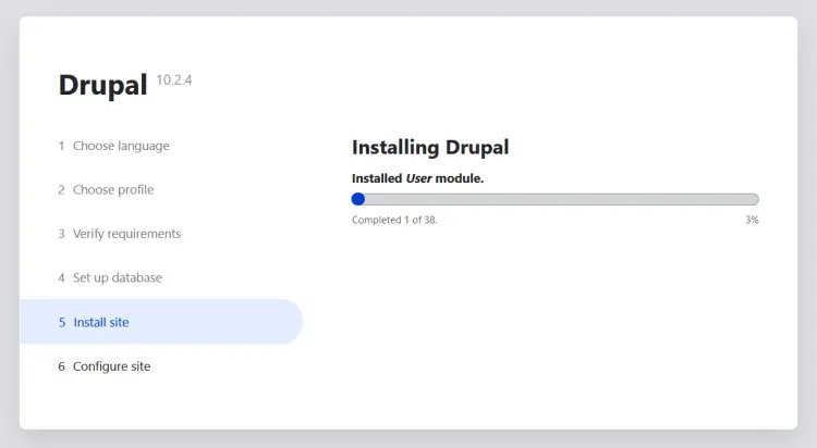 drupal install process