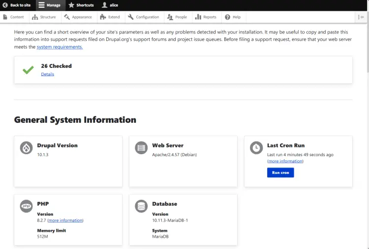 status report drupal