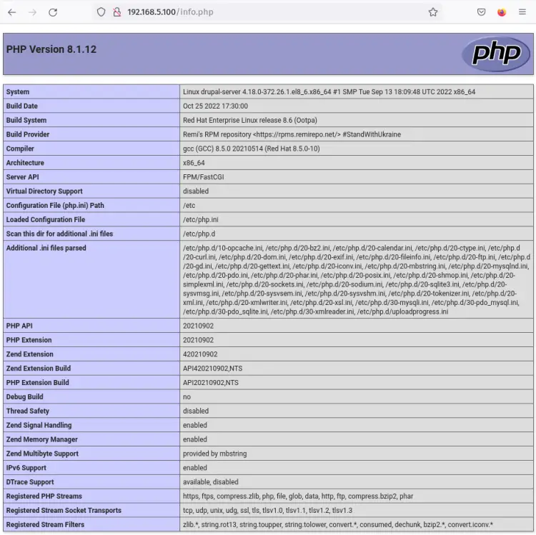 phpinfo