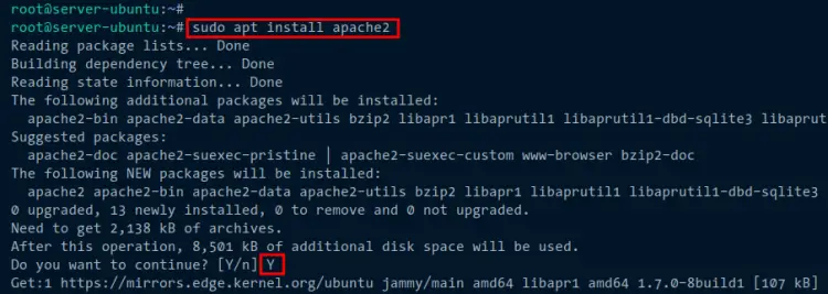 install apache2