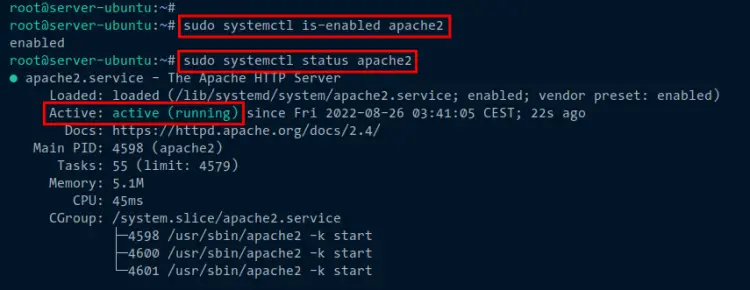 check apache2