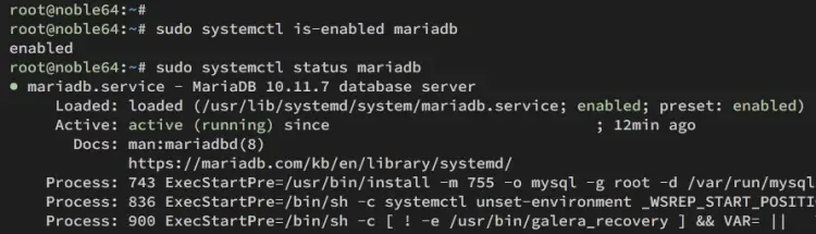 check mariadb