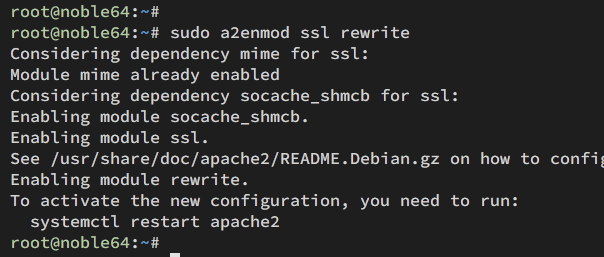 enable rewrite and ssl module