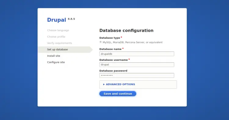 Database configuration