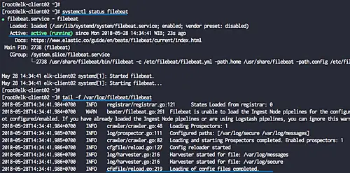 Filebeat is running