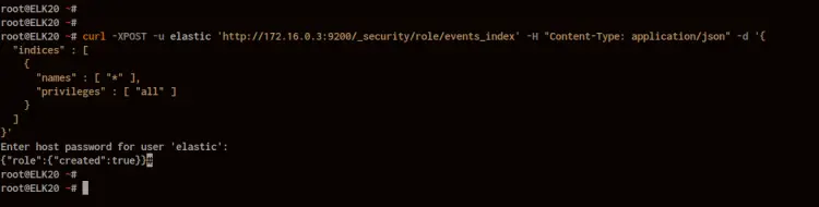 Create new role elasticsearch