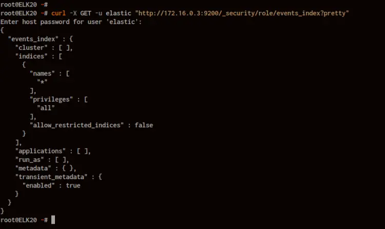 check role elasticsearch