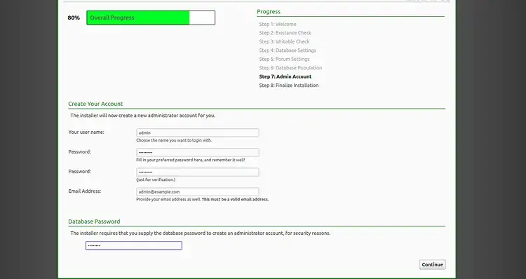 Create an admin account